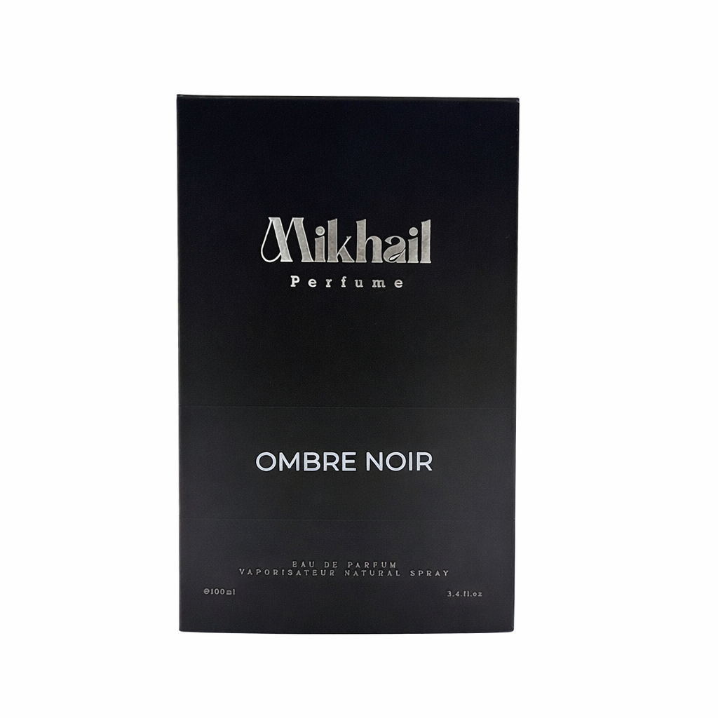 Ombre Noir Intense by Mikhail | 100ML| EDP Leather Fragrance| Long-lasting Luxury Fragrance UAE | Box View 
