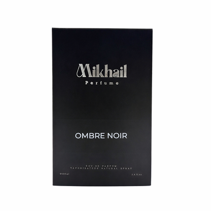 Ombre Noir Intense by Mikhail | 100ML| EDP Leather Fragrance| Long-lasting Luxury Fragrance UAE | Box View 