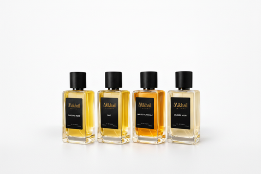 Mikhail Signature Luxury Combo Pack
Ombre Noir Intense | N48 | Queen’s Rose | Majestic Mahaj

Step into a world where every fragrance tells a story—of power, elegance, mystery, and timeless allure. This exclusive Mikhail Combo Pack brings together four of the brand’s most iconic creations, crafted for those who appreciate depth, sophistication, and long-lasting luxury. Each scent is a unique expression, yet together they form a complete olfactory wardrobe—perfect for every mood, moment, and identity.

🌑 Om