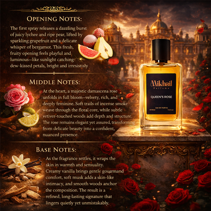 Queen’s Rose by Mikhail | 100 ML EDP – Long Lasting Floral Perfume for Women