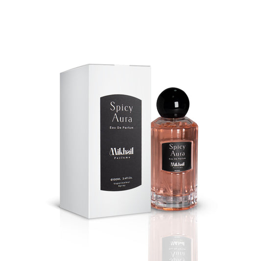 Shop Spicy Aura – a bold, long-lasting perfume for women in UAE. Warm, spicy, and elegant scent perfect for everyday luxury.