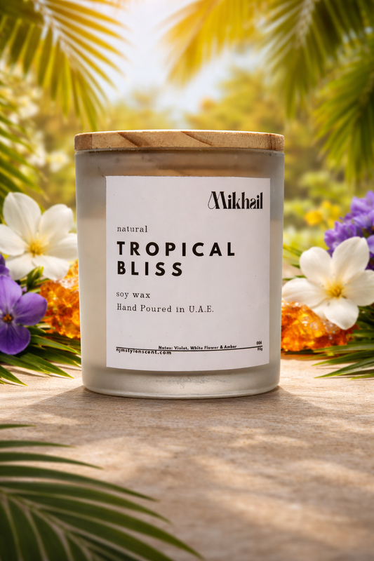 Tropical Bliss by Mikhail – Natural Soy Wax Scented Candle | 220g