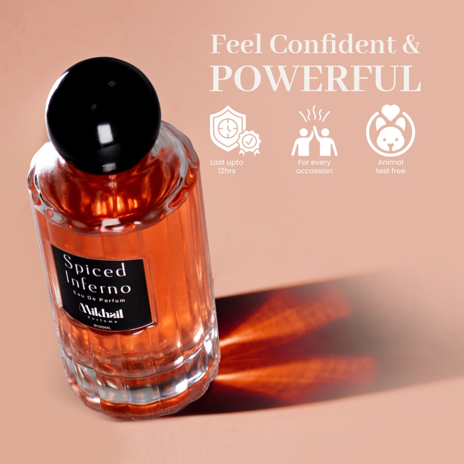 Spiced Inferno by Mikhail | EDP | 100 ML | Long Lasting Woody Spicy Fragrance for Men  made in UAE