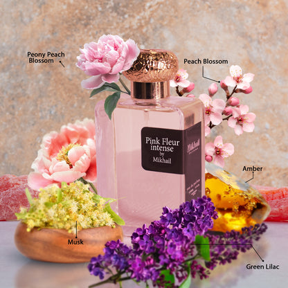 Pink Fleur Intense by Mikhail | 100ml | Floral Citrus Perfume for Women | Long Lasting  Made in UAE