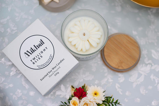 Twilight Bliss Natural Soy Wax Scented Candle by Mikhail | 220g