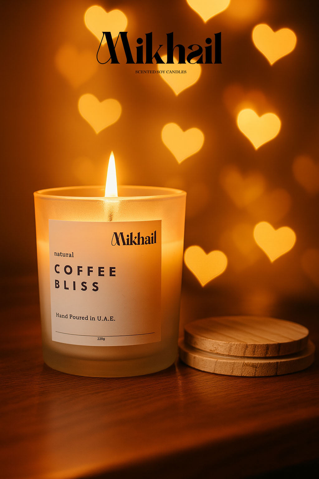 Coffee Bliss soy wax candle by Mikhail 220g
