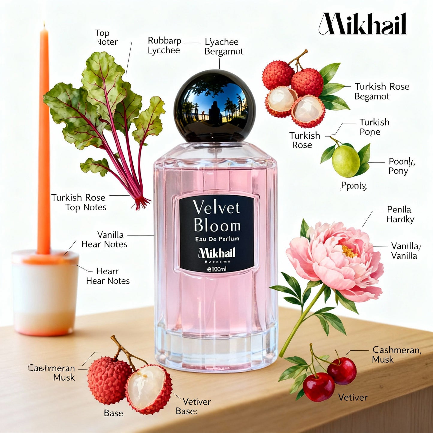 Velvet Bloom by Mikhail | EDP 100ml|  Floral Perfume for Women – Long-Lasting