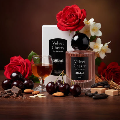 Velvet Cherry By Mikhail | 50 ML|  EDP for Women – Long-Lasting  Fruity Floral Fragrance 