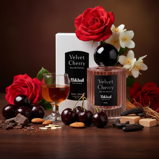 Velvet Cherry By Mikhail | 50 ML|  EDP for Women – Long-Lasting  Fruity Floral Fragrance 