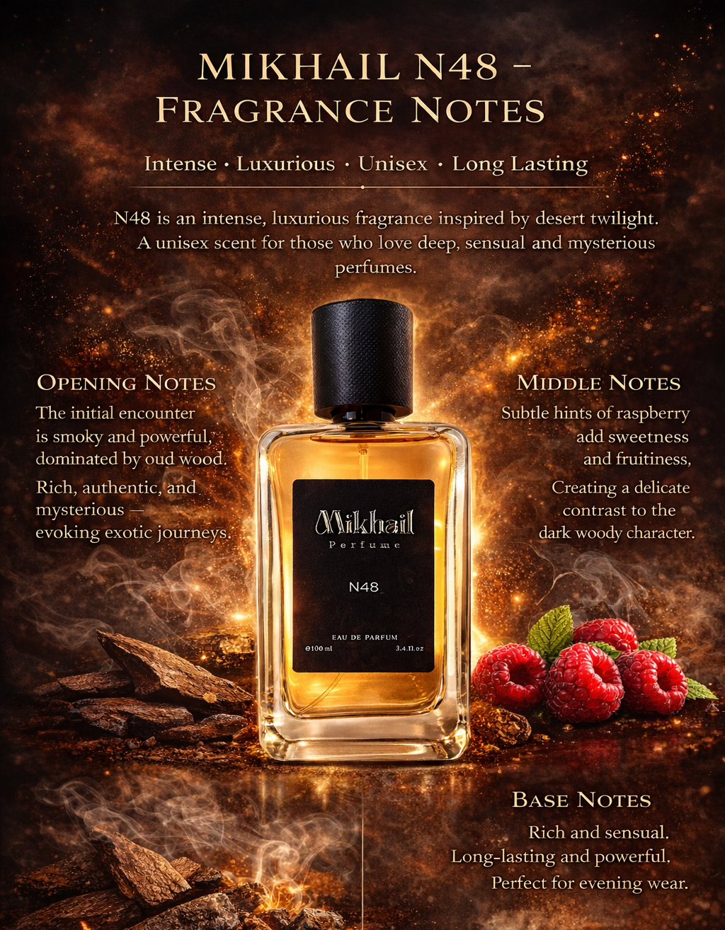 Mikhail Perfume Combo Pack for Men & Women – Ombre Noir, N48, Queen’s Rose & Majestic Mahaj | Long Lasting Luxury Fragrance UAE